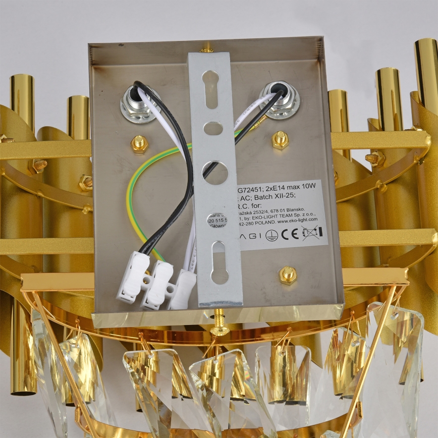 Brilagi - Væglampe ECLIPSE 2xE14/10W/230V guld