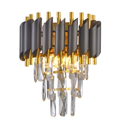 Brilagi - Væglampe ECLIPSE 2xE14/10W/230V sort/guld