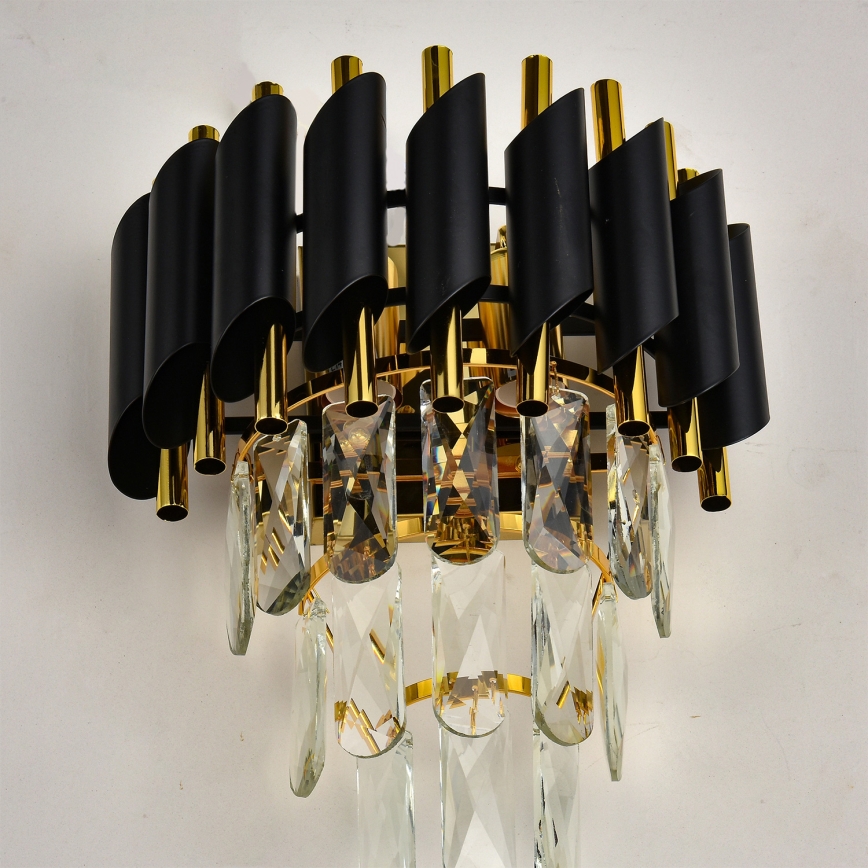 Brilagi - Væglampe ECLIPSE 2xE14/10W/230V sort/guld