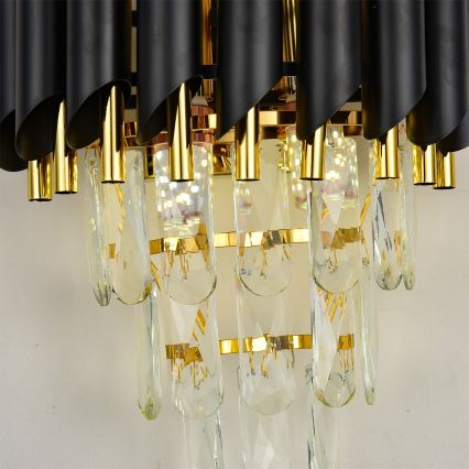 Brilagi - Væglampe ECLIPSE 2xE14/10W/230V sort/guld