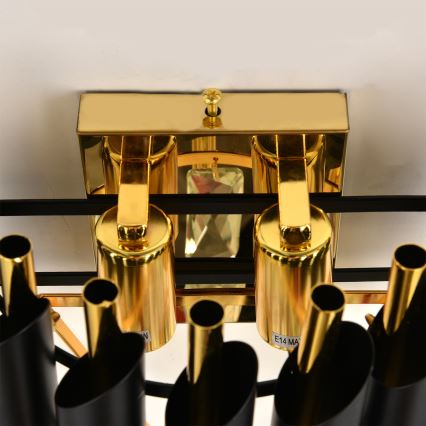 Brilagi - Væglampe ECLIPSE 2xE14/10W/230V sort/guld