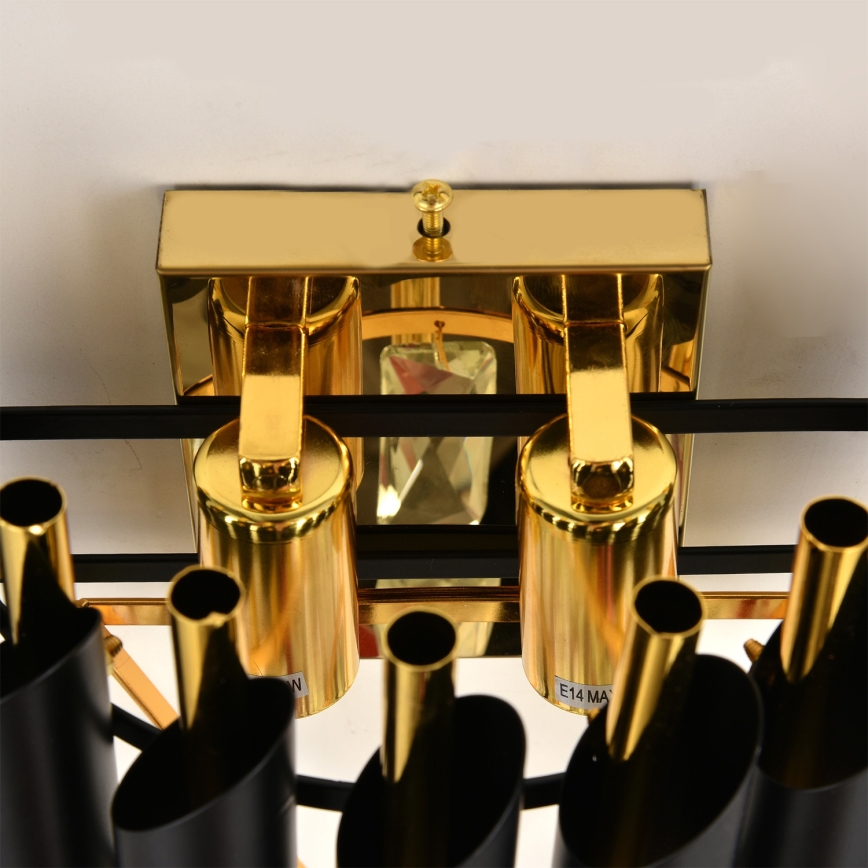 Brilagi - Væglampe ECLIPSE 2xE14/10W/230V sort/guld