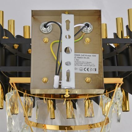 Brilagi - Væglampe ECLIPSE 2xE14/10W/230V sort/guld