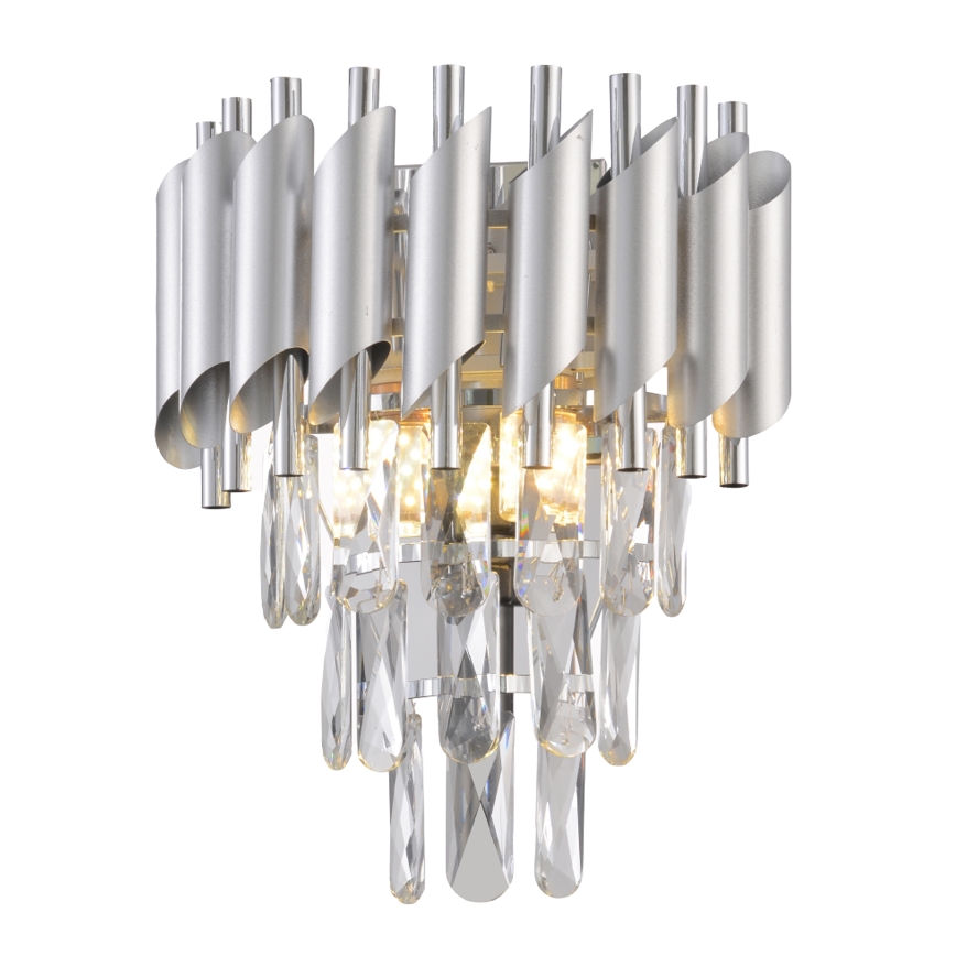 Brilagi - Væglampe ECLIPSE 2xE14/10W/230V sølv