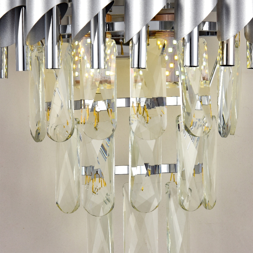 Brilagi - Væglampe ECLIPSE 2xE14/10W/230V sølv