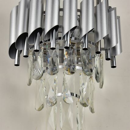 Brilagi - Væglampe ECLIPSE 2xE14/10W/230V sølv