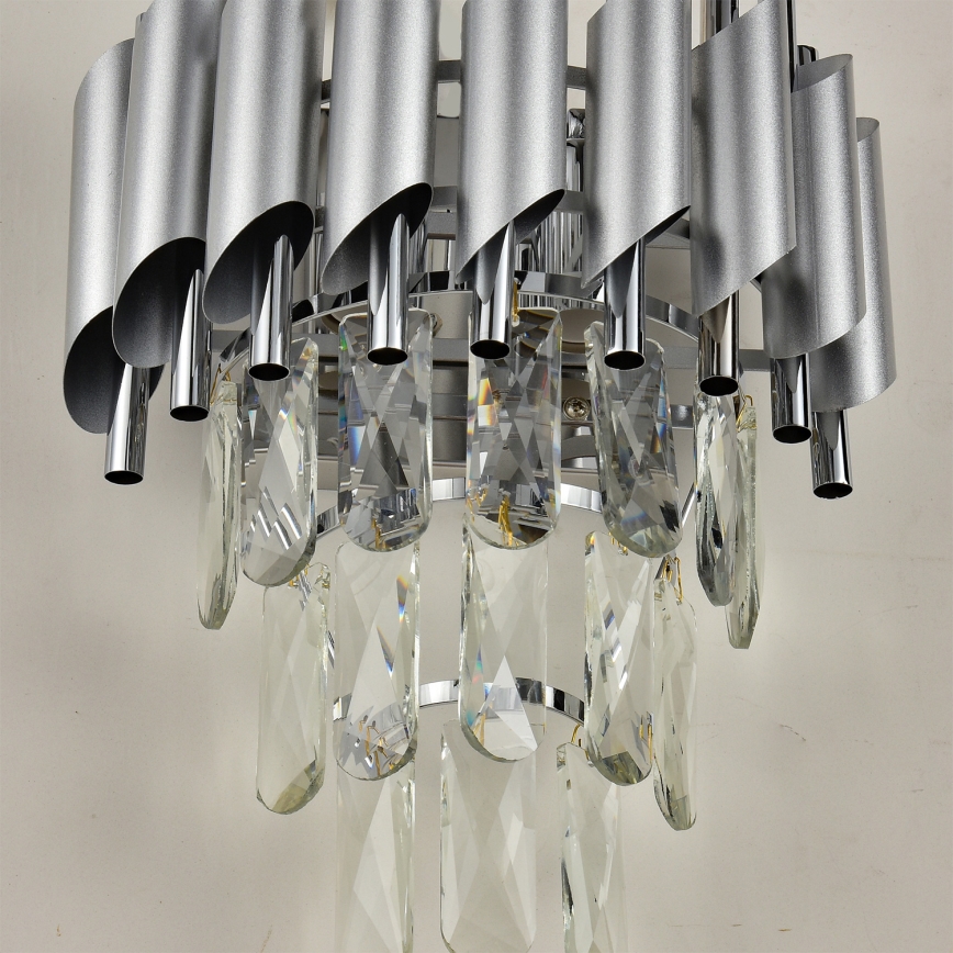 Brilagi - Væglampe ECLIPSE 2xE14/10W/230V sølv