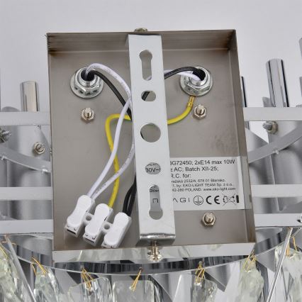 Brilagi - Væglampe ECLIPSE 2xE14/10W/230V sølv