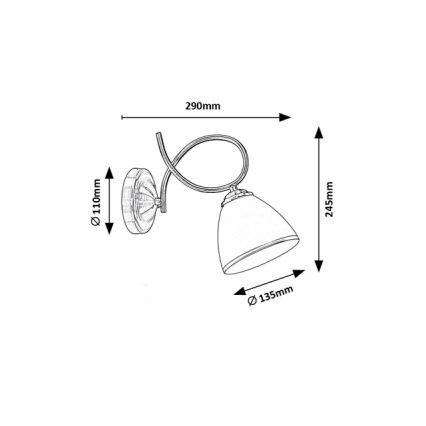Brilagi - Væglampe FRED 1xE27/60W/230V bronze