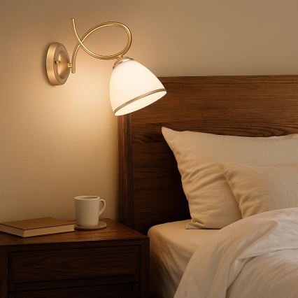 Brilagi - Væglampe FRED 1xE27/60W/230V guldfarvet