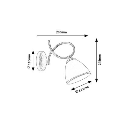 Brilagi - Væglampe FRED 1xE27/60W/230V guldfarvet