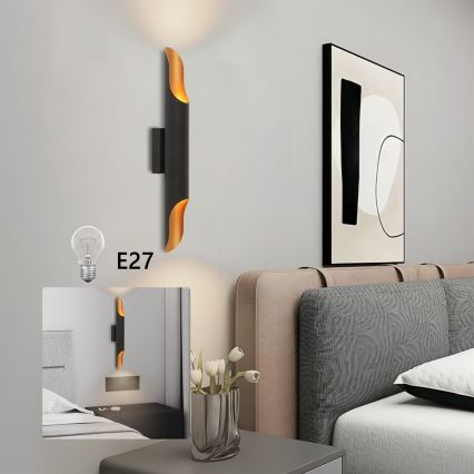 Brilagi - Væglampe KALMAR 2xE27/40W/230V sort/bronze