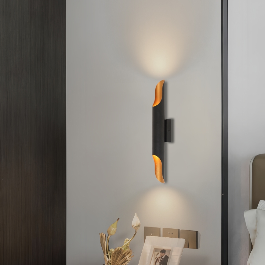 Brilagi - Væglampe KALMAR 2xE27/40W/230V sort/bronze