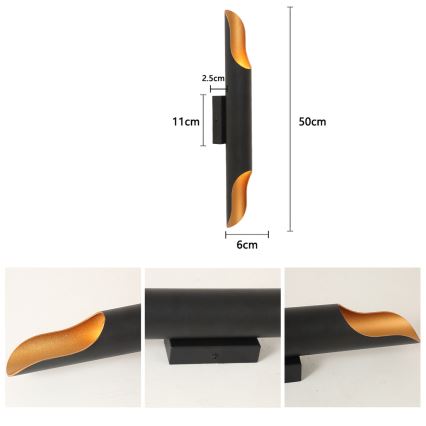 Brilagi - Væglampe KALMAR 2xE27/40W/230V sort/bronze