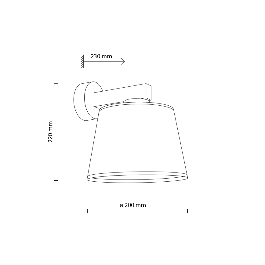 Brilagi - Væglampe LATTE 1xE27/15W/230V fyrretræ/beige