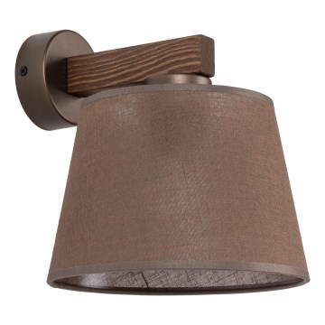 Brilagi - Væglampe LATTE 1xE27/15W/230V fyrretræ/brun