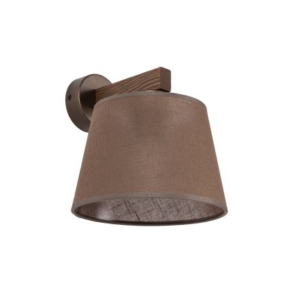 Brilagi - Væglampe LATTE 1xE27/15W/230V fyrretræ/brun