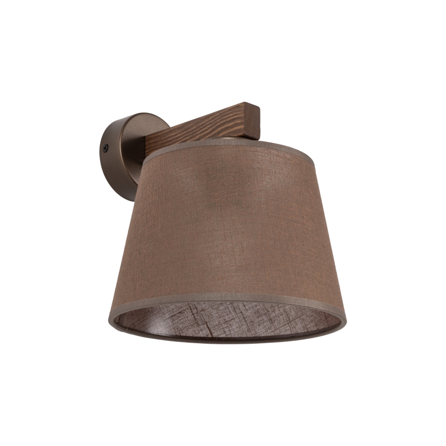 Brilagi - Væglampe LATTE 1xE27/15W/230V fyrretræ/brun