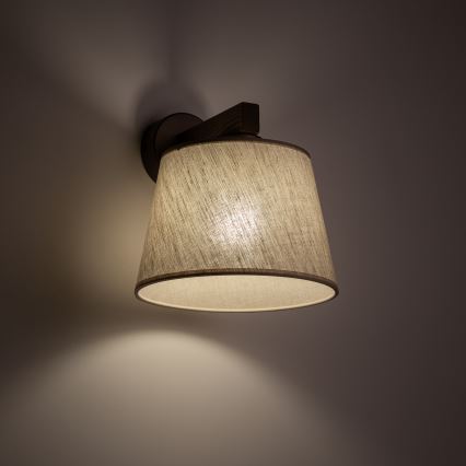 Brilagi - Væglampe LATTE 1xE27/60W/230V fyrretræ/beige