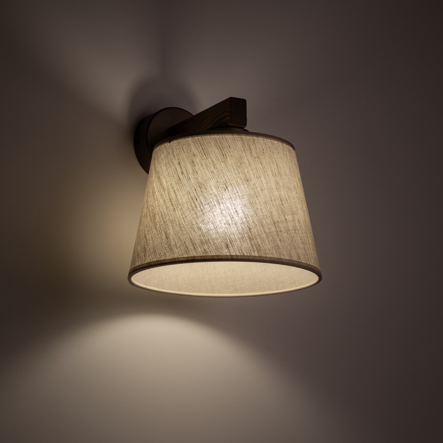 Brilagi - Væglampe LATTE 1xE27/60W/230V fyrretræ/beige