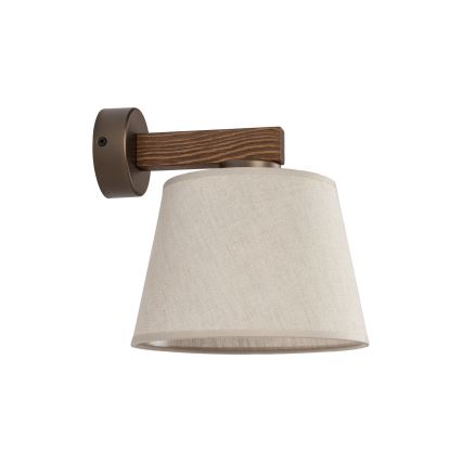 Brilagi - Væglampe LATTE 1xE27/60W/230V fyrretræ/beige
