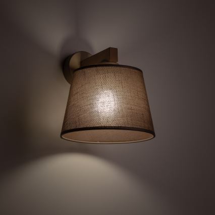 Brilagi - Væglampe LATTE SABIA 1xE27/15W/230V fyrretræ/brun