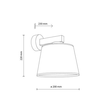 Brilagi - Væglampe LATTE SABIA 1xE27/15W/230V fyrretræ/brun