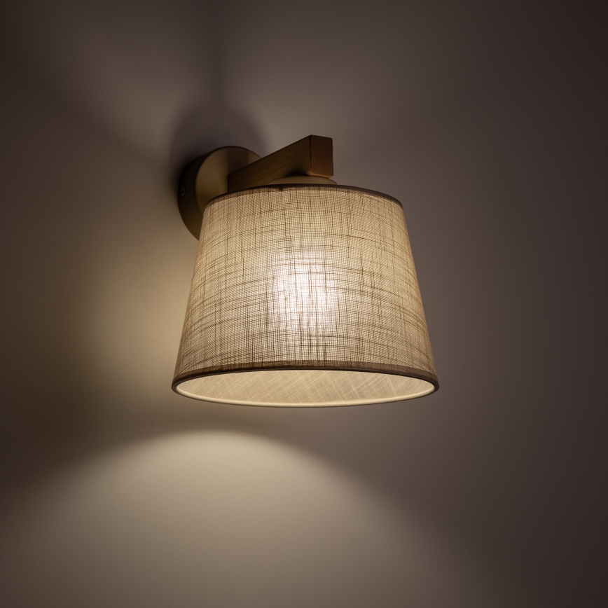Brilagi - Væglampe LATTE SABIA 1xE27/60W/230V fyrretræ/beige