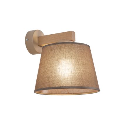 Brilagi - Væglampe LATTE SABIA 1xE27/60W/230V fyrretræ/brun