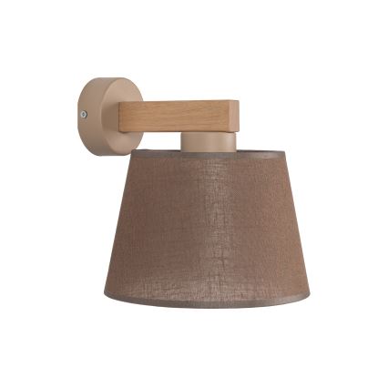 Brilagi - Væglampe LATTE SABIA 1xE27/60W/230V fyrretræ/brun