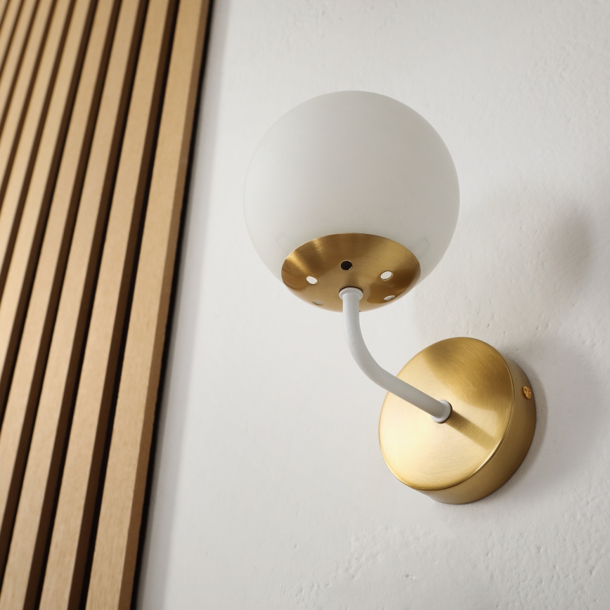 Brilagi - Væglampe MALIVA 1xE14/15W/230V guld/hvid