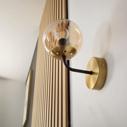 Brilagi - Væglampe MALIVA 1xE14/15W/230V guldfarvet