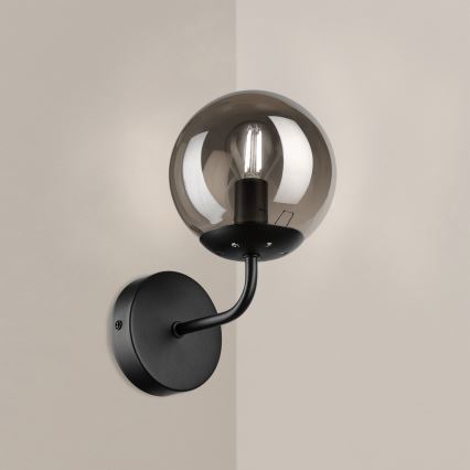 Brilagi - Væglampe MALIVA 1xE14/15W/230V sort/røget