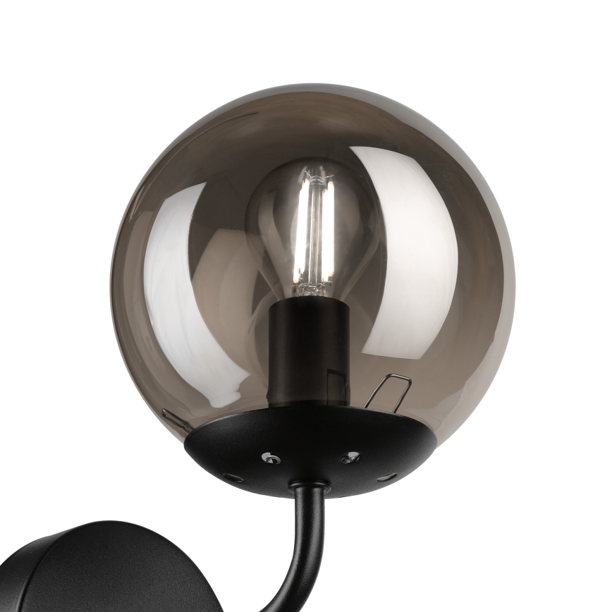 Brilagi - Væglampe MALIVA 1xE14/15W/230V sort/røget