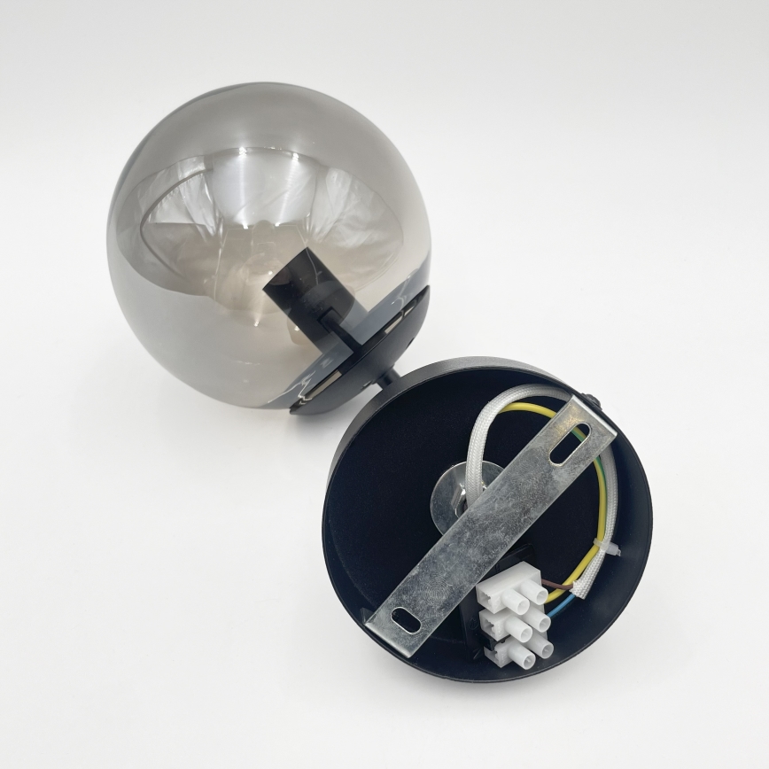 Brilagi - Væglampe MALIVA 1xE14/15W/230V sort/røget