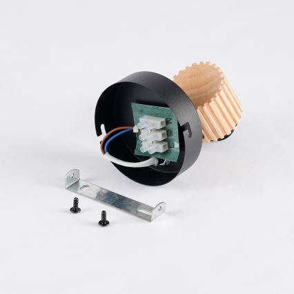 Brilagi - Væglampe med spot ODENSE 1xE14/10W/230V gummitræ/sort