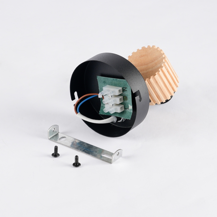 Brilagi - Væglampe med spot ODENSE 1xE14/10W/230V gummitræ/sort