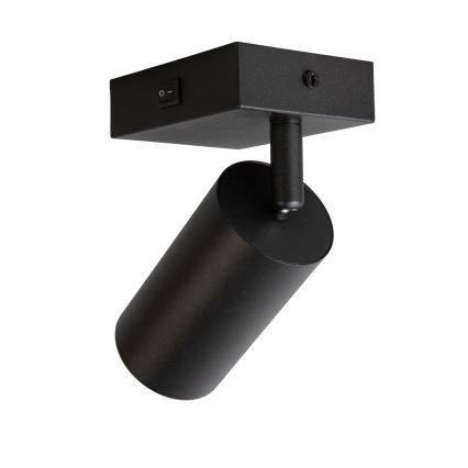 Brilagi - Væglampe med spot og afbryder SELE 1xGU10/30W/230V sort
