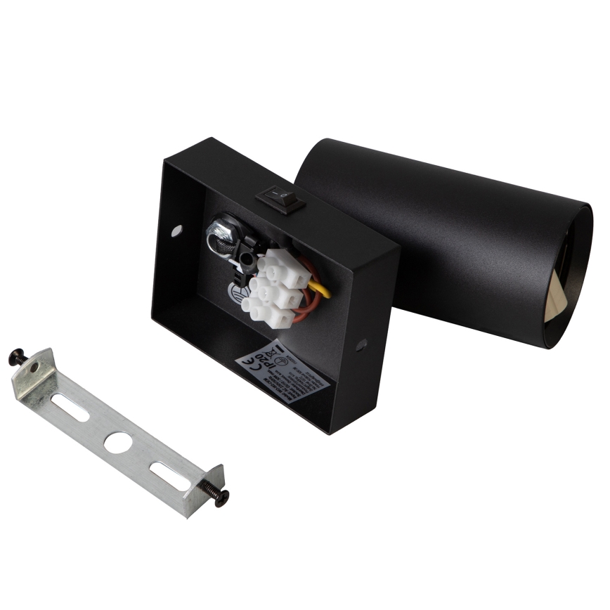 Brilagi - Væglampe med spot og afbryder SELE 1xGU10/30W/230V sort