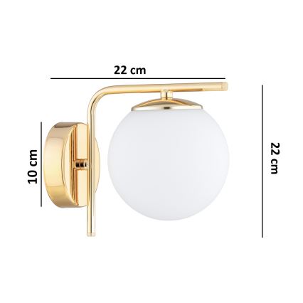Brilagi - Væglampe MILO 1xE27/60W/230V guld