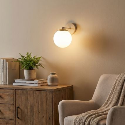 Brilagi - Væglampe MILO ECRU 1xE27/60W/230V beige/guld
