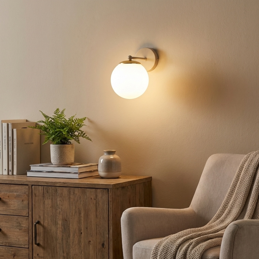 Brilagi - Væglampe MILO ECRU 1xE27/60W/230V beige/guld