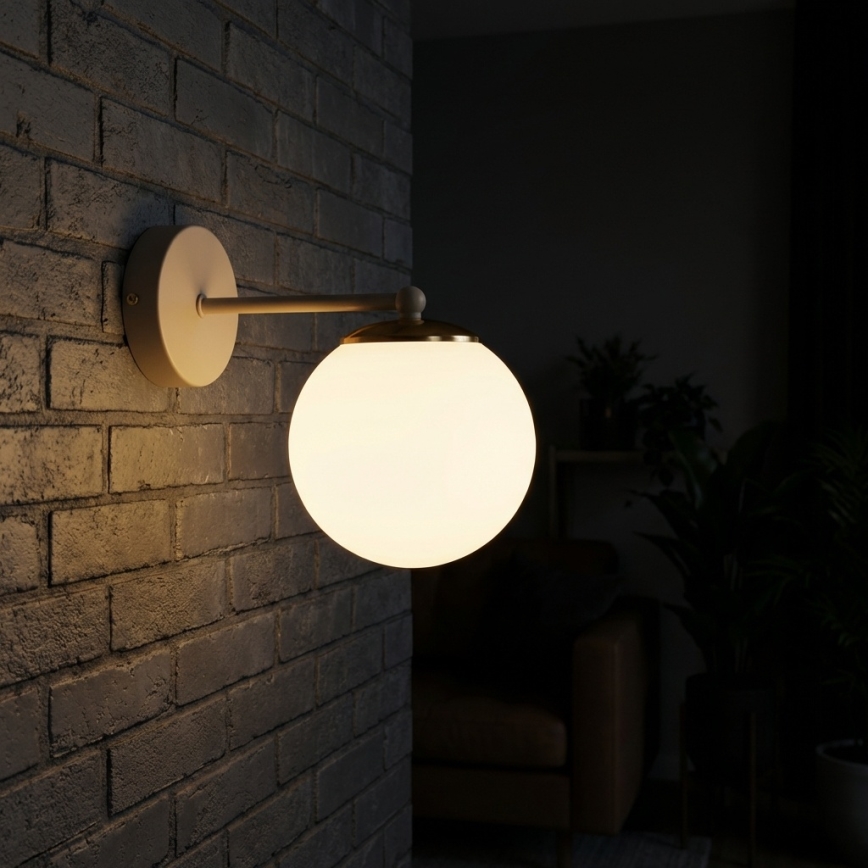 Brilagi - Væglampe MILO ECRU 1xE27/60W/230V beige/guld