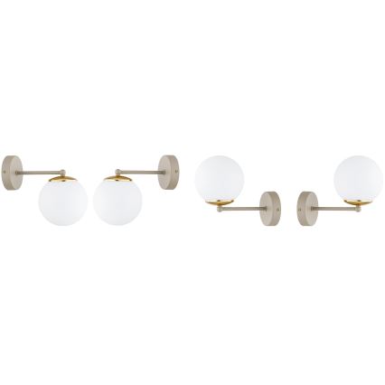 Brilagi - Væglampe MILO ECRU 1xE27/60W/230V beige/guld