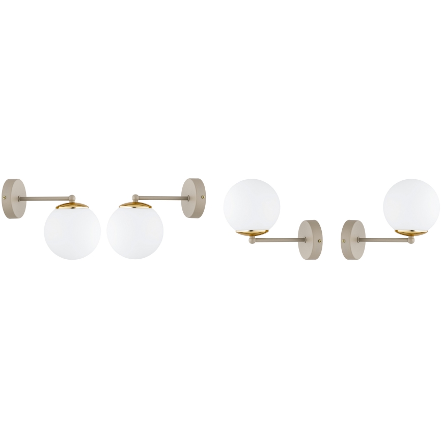 Brilagi - Væglampe MILO ECRU 1xE27/60W/230V beige/guld