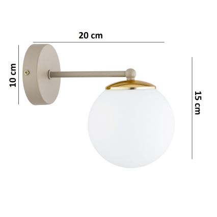 Brilagi - Væglampe MILO ECRU 1xE27/60W/230V beige/guld