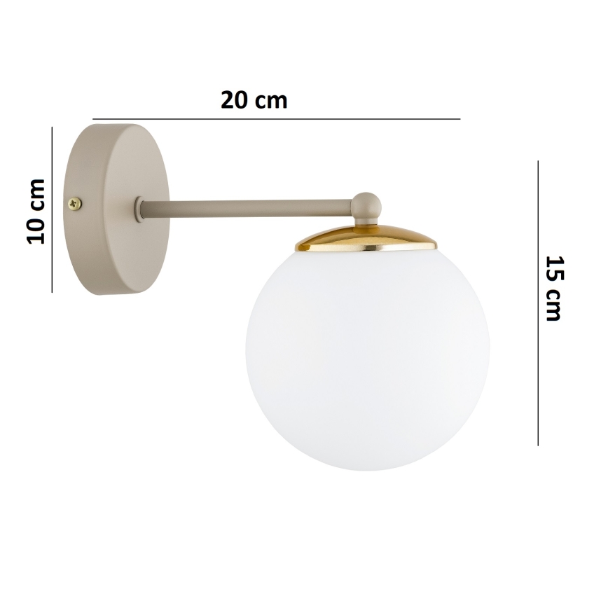 Brilagi - Væglampe MILO ECRU 1xE27/60W/230V beige/guld