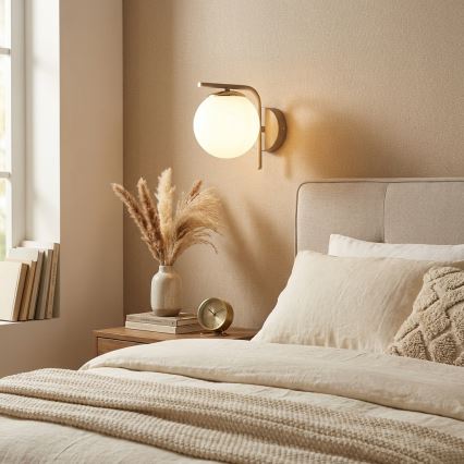Brilagi - Væglampe MILO ECRU 1xE27/60W/230V beige/guld