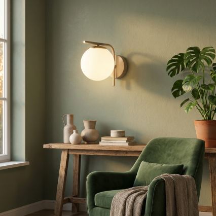 Brilagi - Væglampe MILO ECRU 1xE27/60W/230V beige/guld