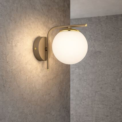 Brilagi - Væglampe MILO ECRU 1xE27/60W/230V beige/guld